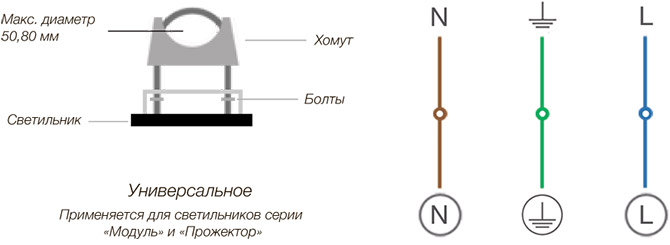 Схема подключения светильника ViLED Модуль